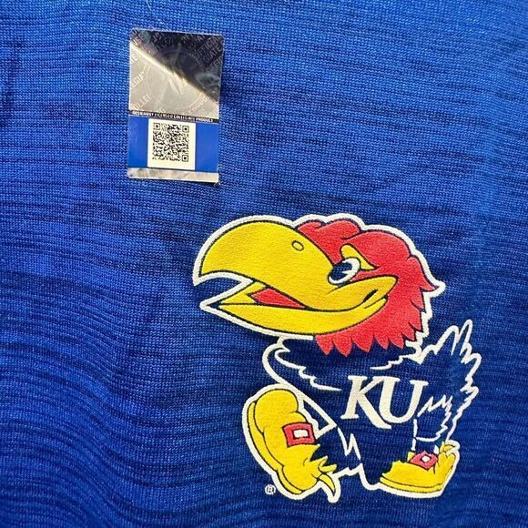 NWT Top Of The World Blue Kansas Jayhawks Quarter-Zip Pullover Logo Size L - MSR - Picture 2 of 6